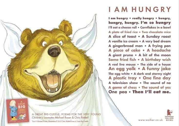 Как переводится hungry. Стихотворение we are hungry на русском. We are hungry стих. A great big cuddle: poems book. Стих we are hungry дикток.