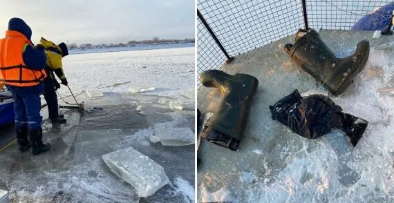 Установленная на очень гладком льду замерзшего