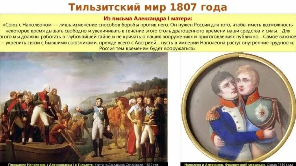 Войны при александре первом. Наполеон Бонапарт Тильзитский мир.