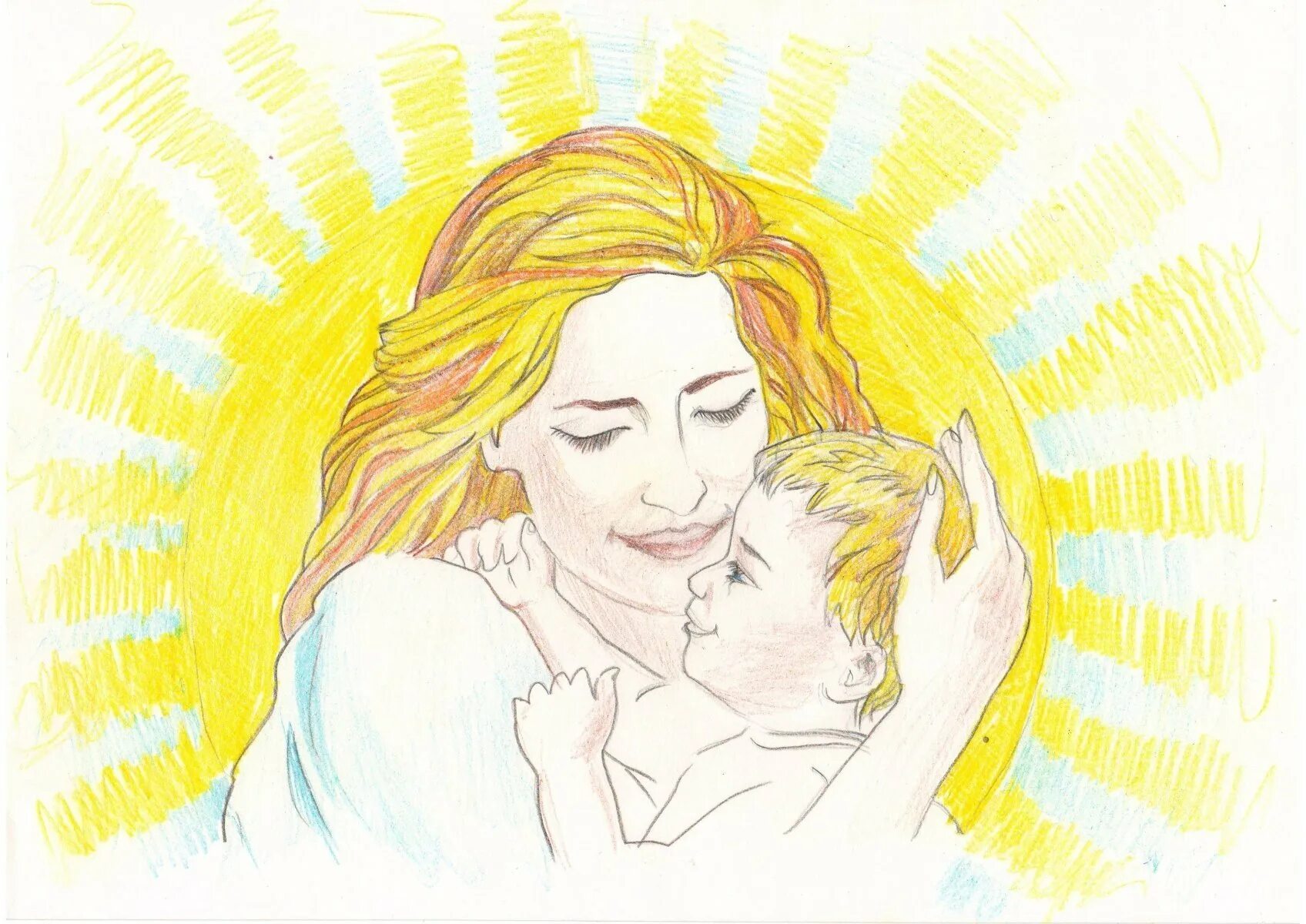 Тепло матери 1 2. Рисунок на тему день матери. Рисунок маме на день матери. Рустнок на тему день матери. Мама с ребенком рисунок.