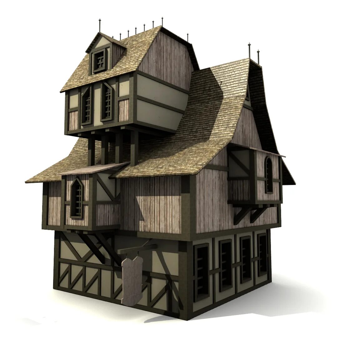 Средневековый дом. Моделирование домов. Модель домика. Средневековый домик.