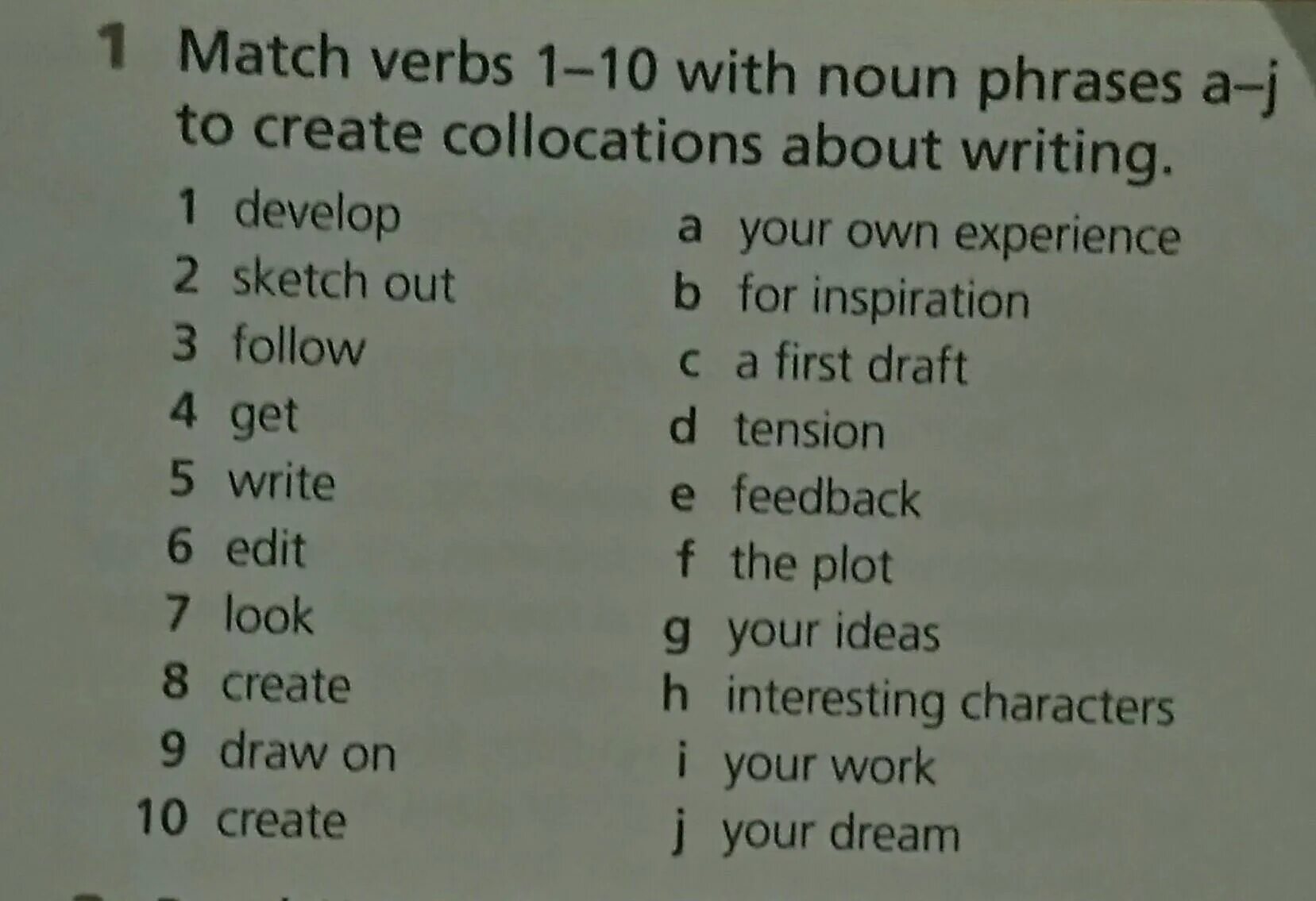 Match the verbs with the Nouns. Match verb. The Noun phrase. Complex Noun phrases. Match phrasal verbs to their meanings