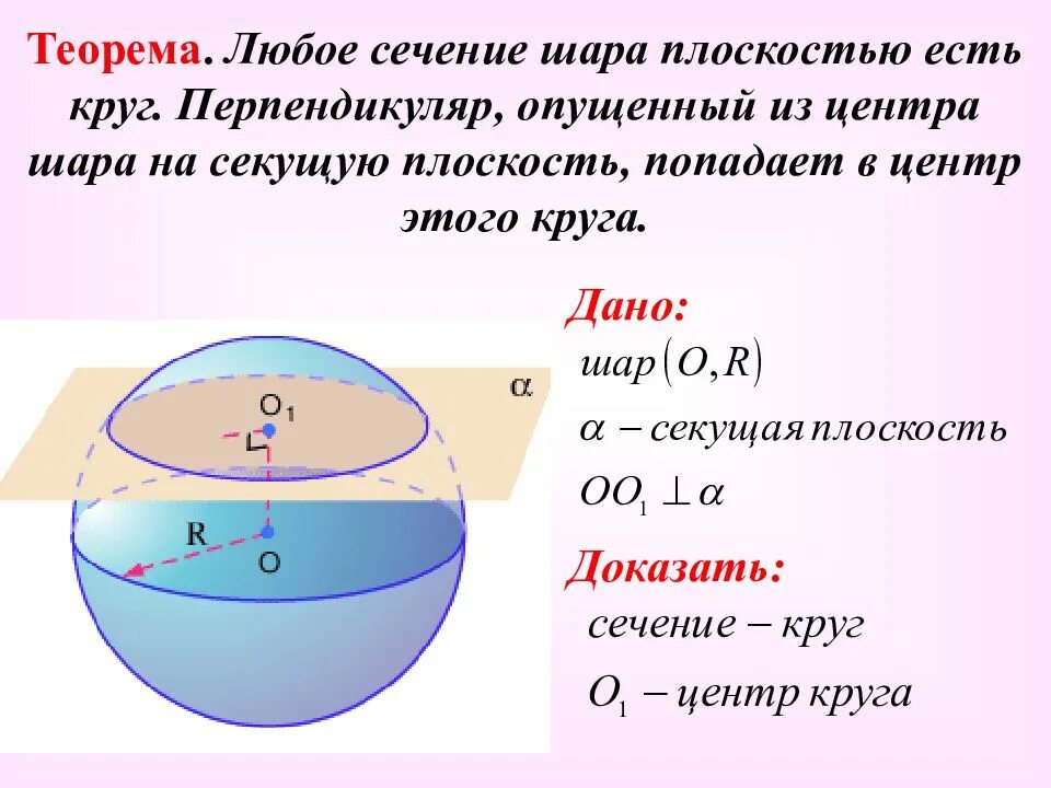 Найти плоскость сечения шара плоскостью. Сечение сферы плоскостью есть окружность доказательство. Сечение сферы плоскостью есть круг. Докажите что сечение сферы плоскостью есть окружность. Сечение сферы и шара плоскостью.