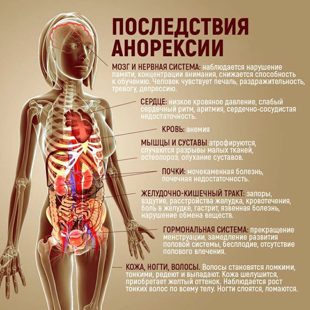 Анорексия последствия. Влияние анорексии на организм.