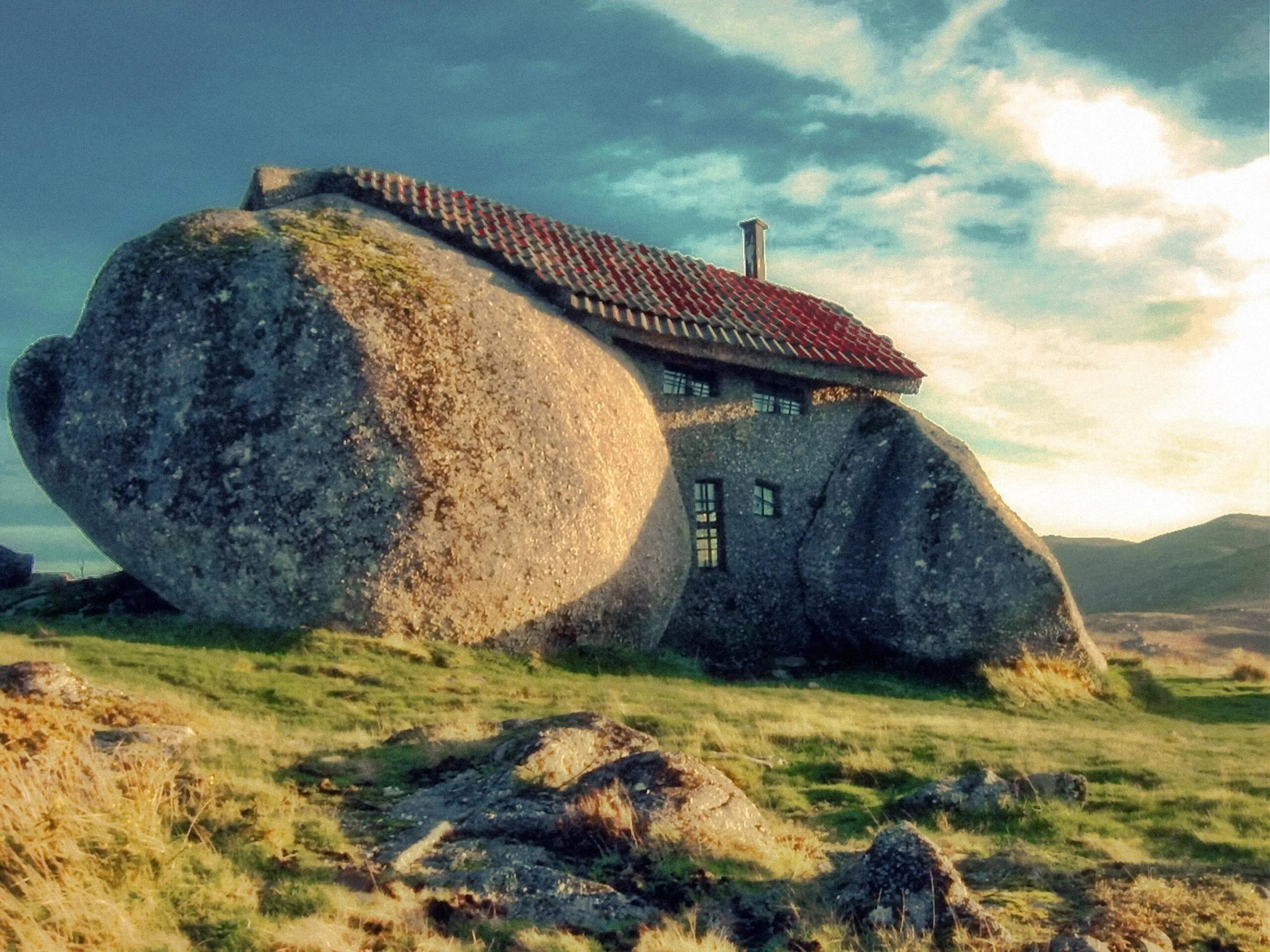 Unique landmarks. Дом в Камне. Гюэмараес, Португалия.. Дом в Камне, Фафе, Португалия.. Каменный дом/casa do Penedo (Португалия). Каменный дом (Stone House / casa do Penedo; Гимараеш, Португалия).