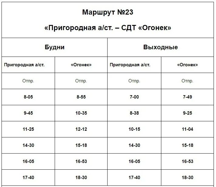 Расписание автобусов 22