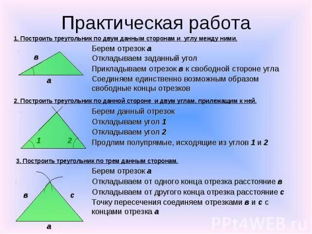 Алгоритм построения треугольника. Алгоритм по построению треугольника 7 класс. презентация на тему мир треугольников.