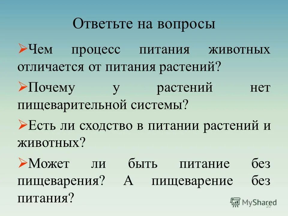 Процесс питания животных. Питание растений и животных 6 класс таблица. Вопросы по теме питание растений и животных 6 класс. Питание животных биология. Тест питание дыхание