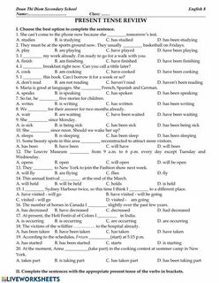 Тест 10 класс английский язык настоящее время
