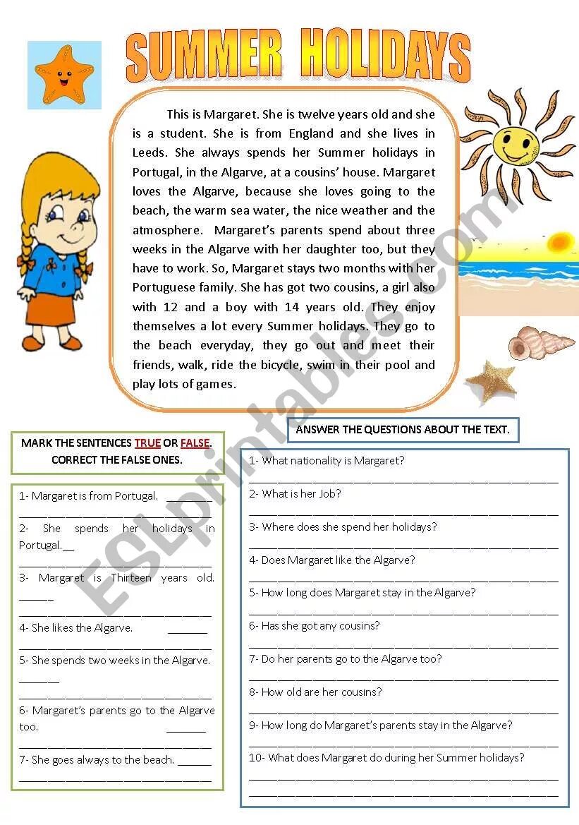 My last summer holiday. My last Summer Holidays 4 класс. Summer Holidays reading Comprehension. Summer Holiday задание по тексту. Worksheets Summer Holidays reading.