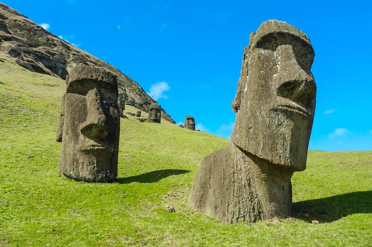 Каменные идолы острова Пасхи. Остров Пасхи статуи. Каменные статуи острова Пасхи. Статуи Майя на острове Пасхи.