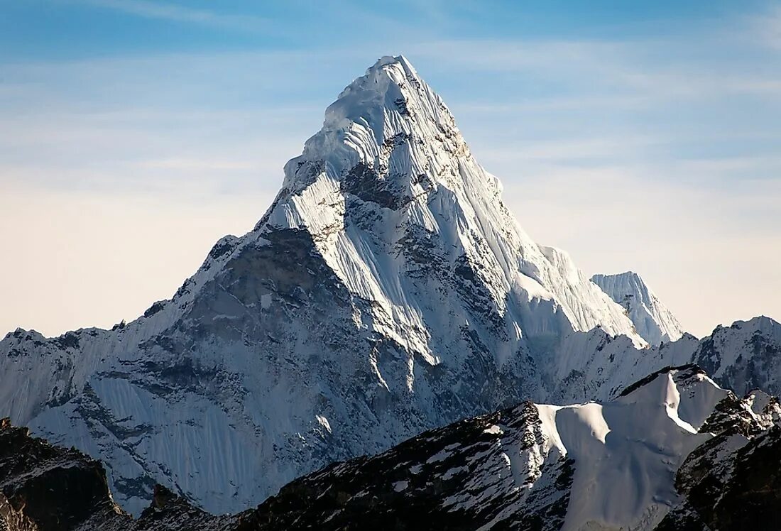Самая высокая горная страна. Вершины: гора Джомолунгма (Эверест),. 8848 Метров Эверест. Ама Даблам. Пик горы Эверест.