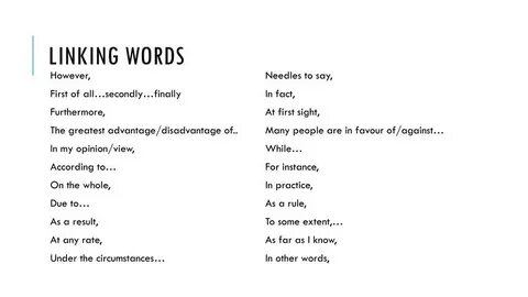Linking words перевод