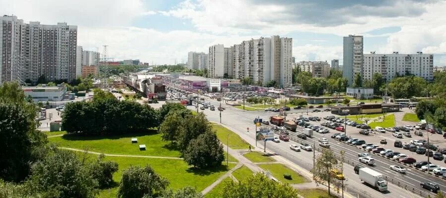 москва, ул. теплый стан с высоты птичьего полета. район метро коньково. район коньково. коньково 1.