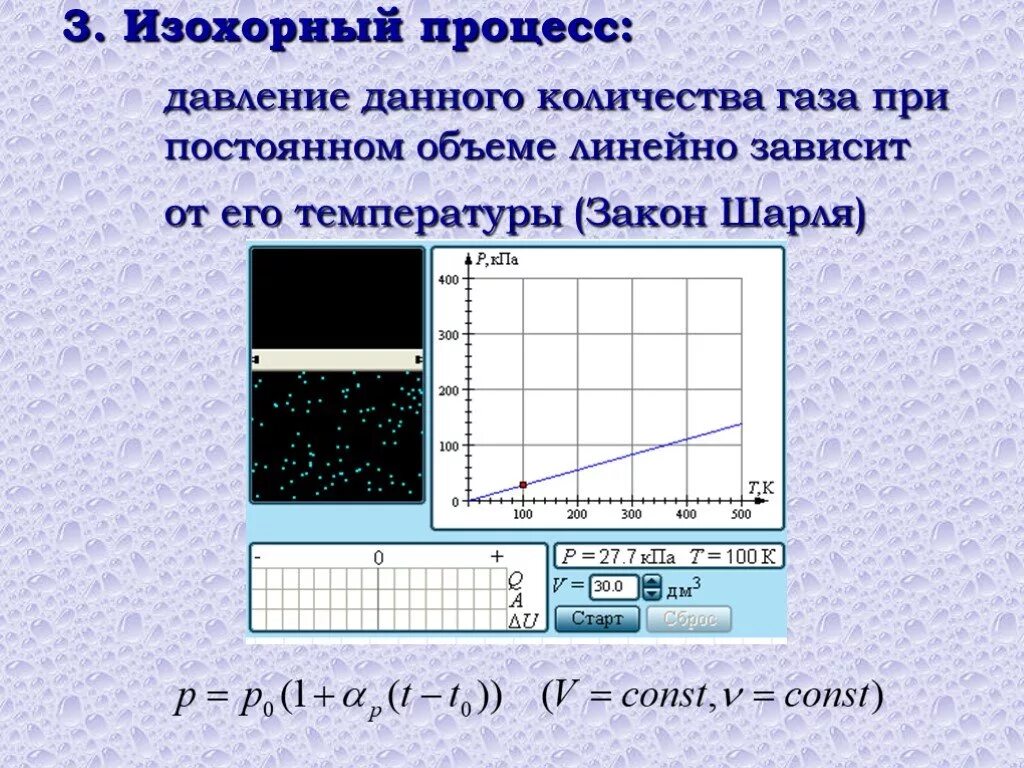 Зависимость давления газа при постоянной температуре