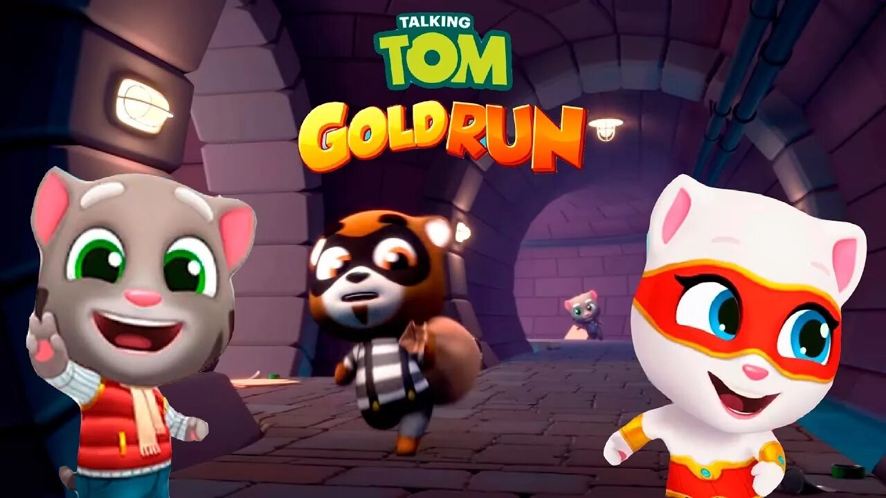 Тома бег за золотом. Talking Tom Gold Run. Том зазолотом 2. Talking Tom Gold Run персонажи.