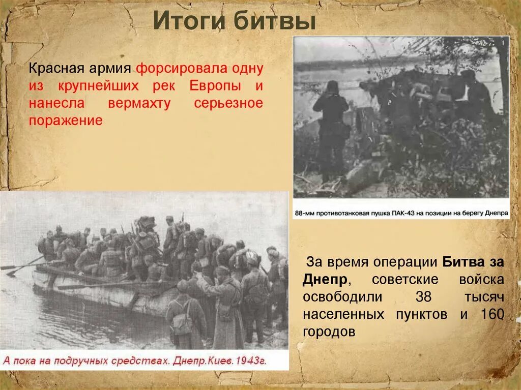 Битва за днепр презентация. Битва за Днепр 1943 основные события. Битва за Днепр сентябрь-ноябрь 1943 года. Битва за Днепр (форсирование Днепра) этапы. Форсирование Днепра итоги.