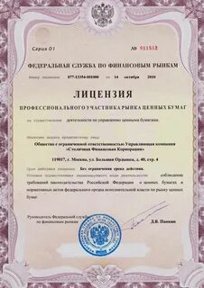 Лицензии профессиональным участникам рынка ценных бумаг выдает
