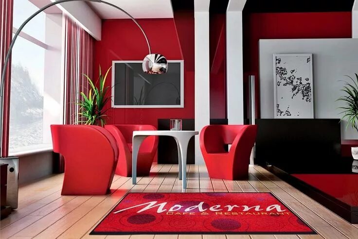 Pin on Дизайн потолка Red interior design, Red rooms, Interior