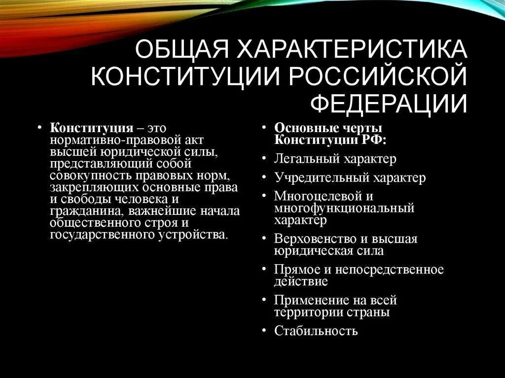 Общая характеристика Конституции РФ. Общая характеристика Конституции России. Дайте характеристику Конституции РФ. Характеристики Конституции Российской Федерации.