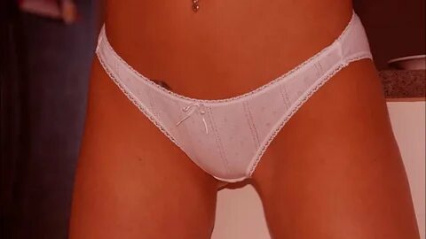 Pink cotton panties on webcam.