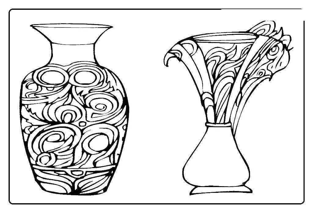 Ваза уровень 8. Ваза раскраска. Раскраска вазы. Орнамент вазы. Ваза для цветов раскраска.
