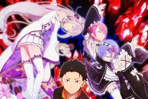 Аниме, Эмилия (Re:zero), Re:zero Начало Жизни В Другом Мире, Субару Нацуки,...