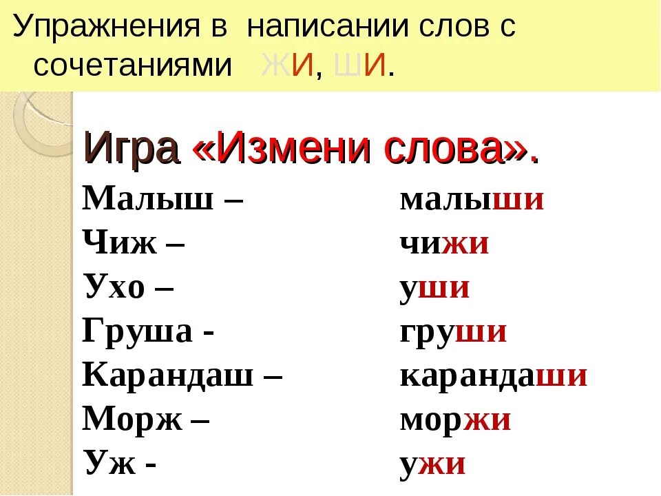 Жи ши ча ща чу щу примеры. Слова с жи ши. Слова с сочетанием жи ши. Правописание сочетаний жи ши. Слова на правило жи.