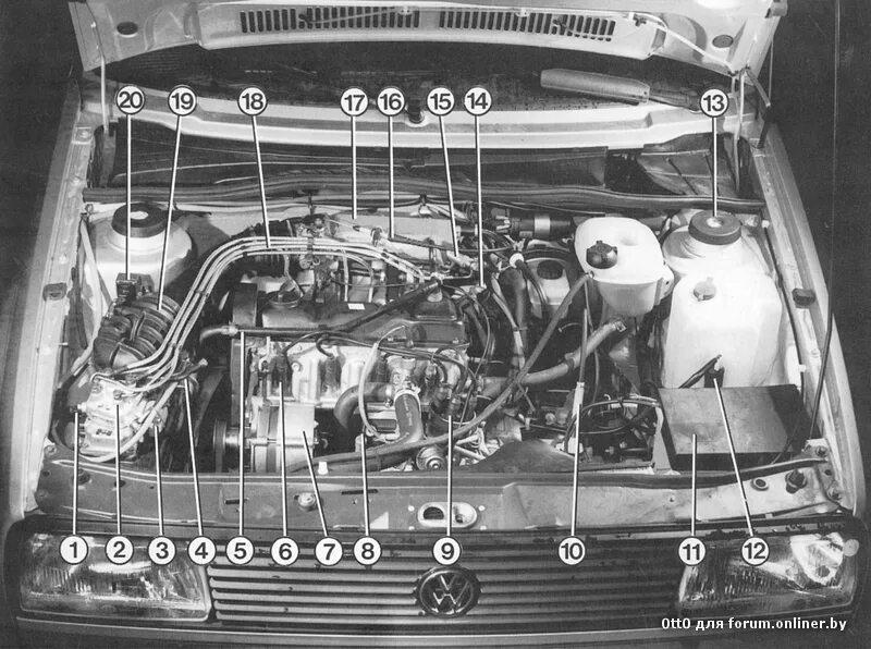 Название деталей капота. Моторный отсек Ауди 80 5 цилиндров. Фольксваген Пассат б2 под капотом. Моторный отсек Ауди а4 1995 года. Моторный отсек Ауди 80.