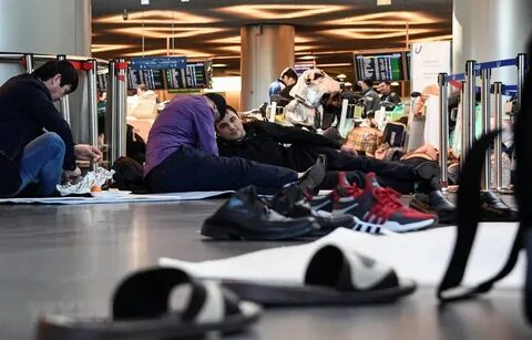 В аэропорту домодедово силовики ведут мигрантов