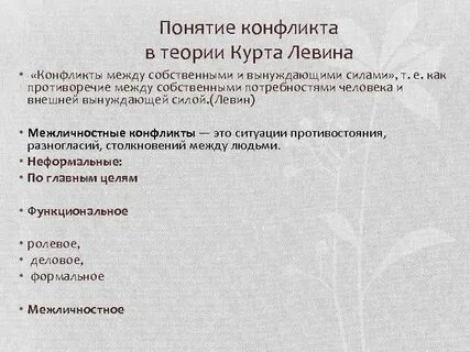 Дайте определение и понятие конфликта
