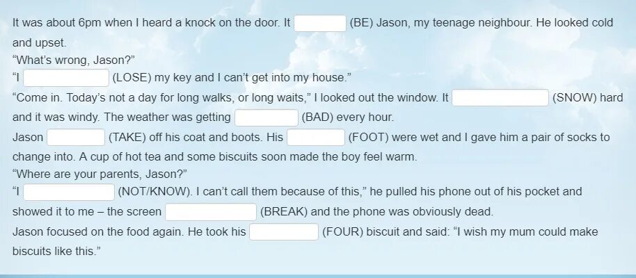 I was about 6pm when. The boy and the door ответы. it was about 6pm when i heard a knock. when i was hearing или heard. код в pm6:06.