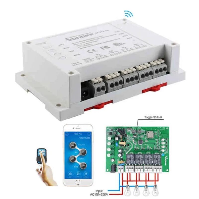 Реле Sonoff 4ch Pro. Wi-Fi реле Sonoff 4ch Pro. Реле сонофф с WIFI 4ch. Sonoff 4ch Pro r3 Wi-Fi Smart Switch with RF Control. Pro ch