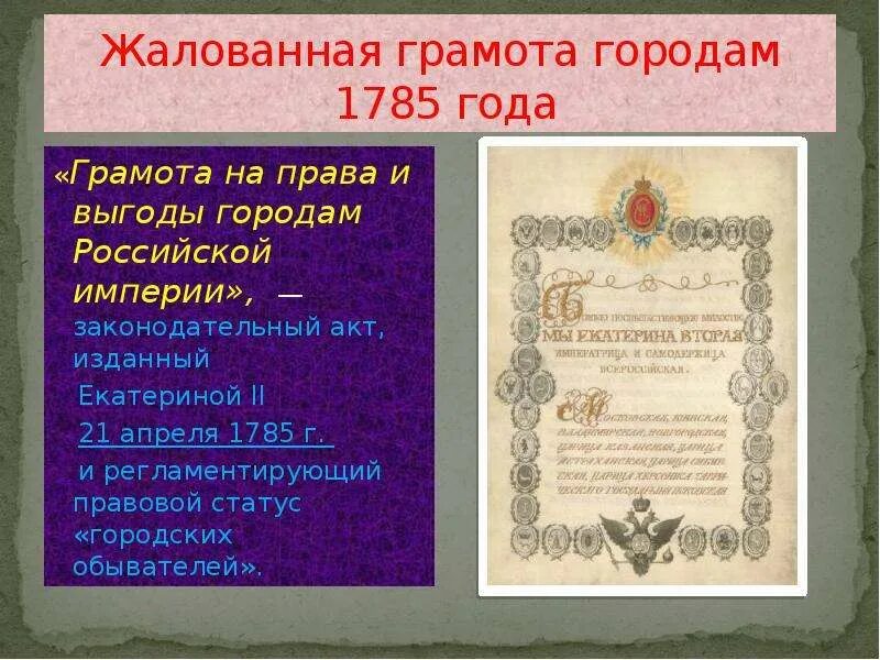 Верное утверждение о жалованной грамоте городам. 1785 Года Екатериной II жалованной грамоты городам. Жалованная грамота городам Екатерины 2. Жалованная грамота городам Екатерины II 21 апреля 1785 года. Жалованная грамота городам Екатерины 1785.