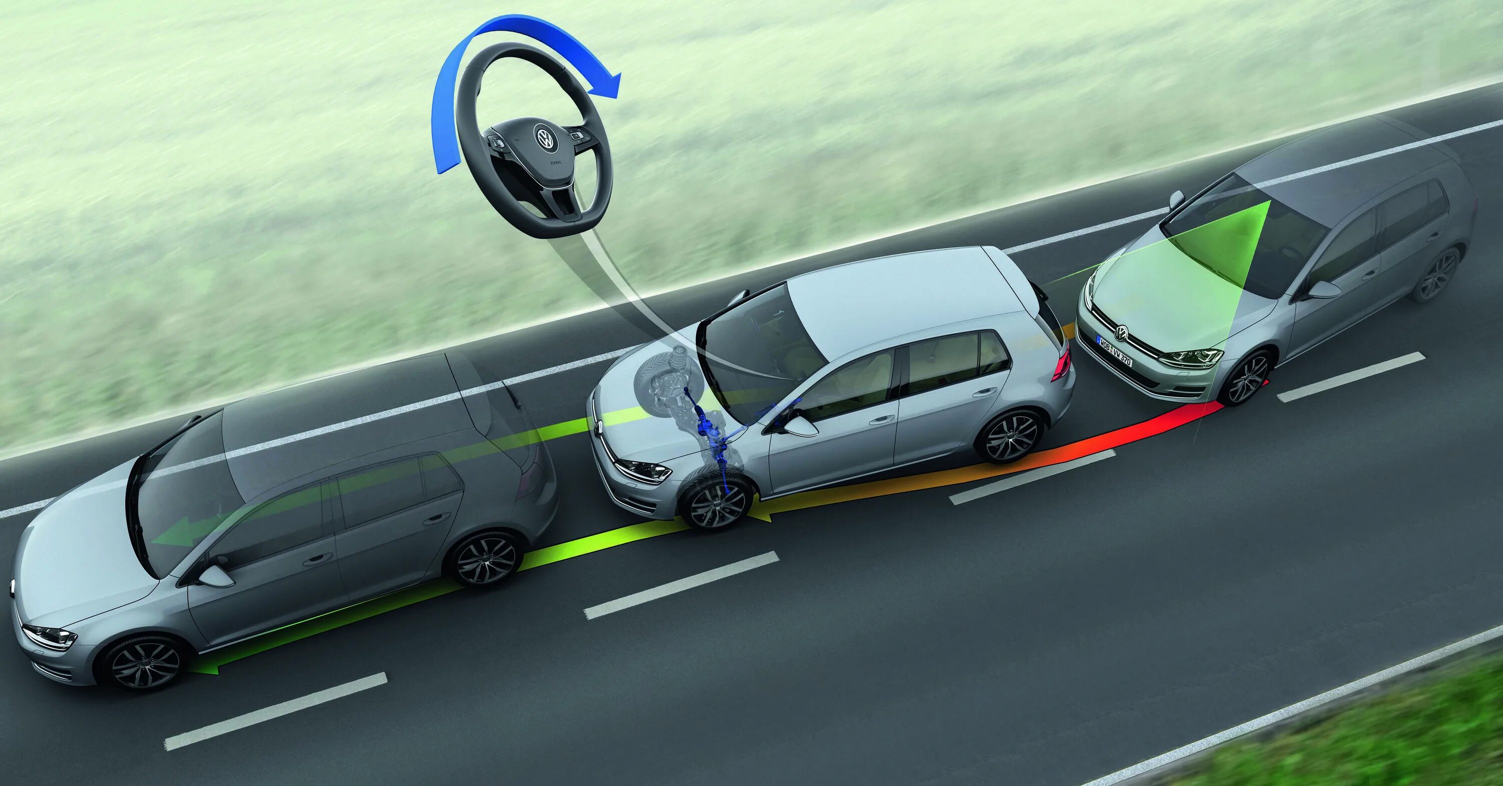 Движение против автомобилей. Система помощи движения по полосе (Lane assist). Lane departure Warning System. Система удержания в полосе Lane assist. VW Golf 7 Side assist.