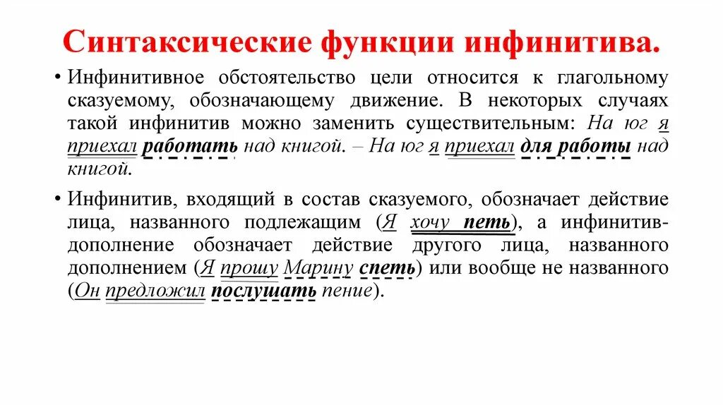 Синтаксическая функция инфинитива. Синтаксическая роль инфинитива. Определите синтаксическую функцию инфинитива. Синтаксические функции инфинитива в русском языке.