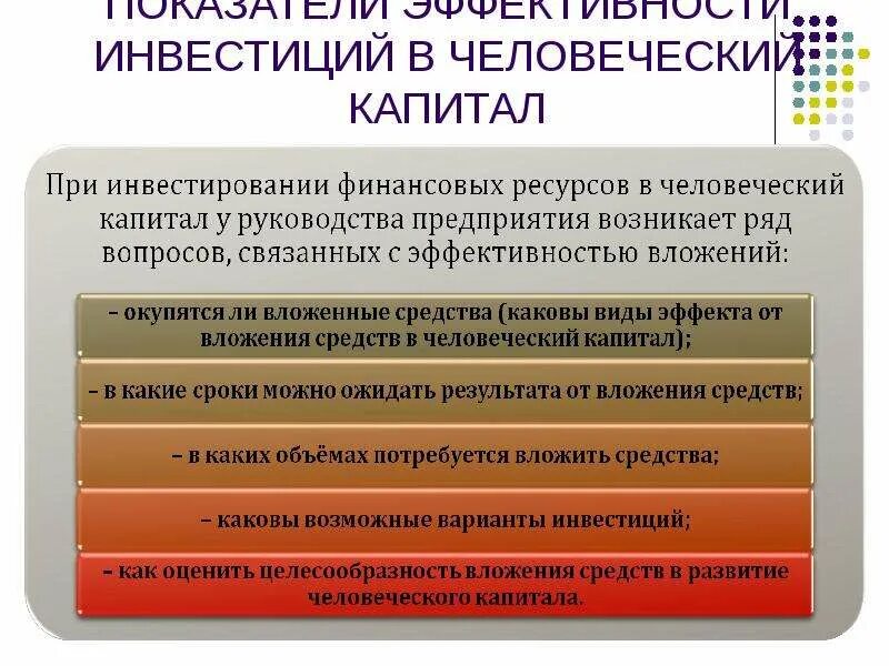 Человеческого капитала финансово. Эффективность использования человеческого капитала. Показатели эффективности инвестирования в человеческий капитал. Оценка вложений в человеческий капитал. Эффективность вложений в человеческий капитал.