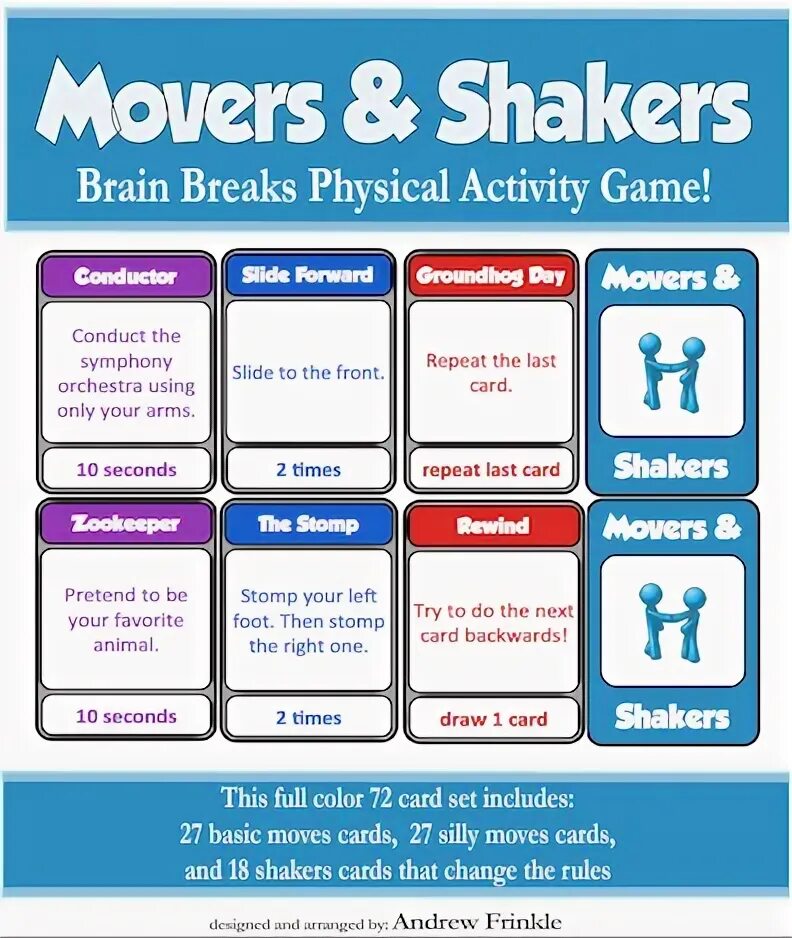 Брейн шейкер. Brain Break. Brain activity game. Mover and Shaker. Be move game