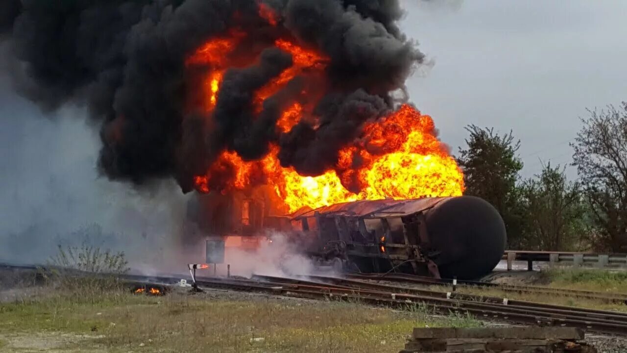 Взрыв на железной дороге в Брянской области.