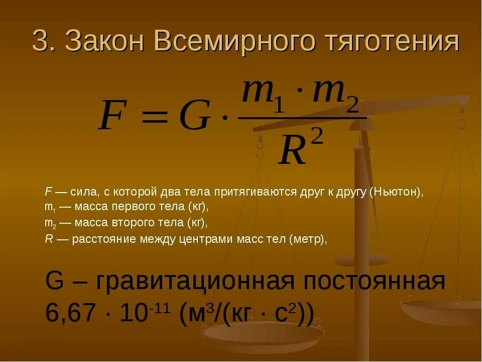 Всемирное тяготение формула массы