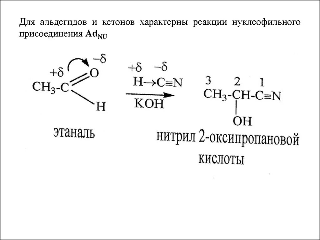 Реакция нуклеофильного присоединения альдегидов. Нуклеофильное присоединение альдегидов и кетонов. Нуклеофильное присоединение Аль. Реакции нуклеофильного присоединения кетонов. Характерные реакции кетонов
