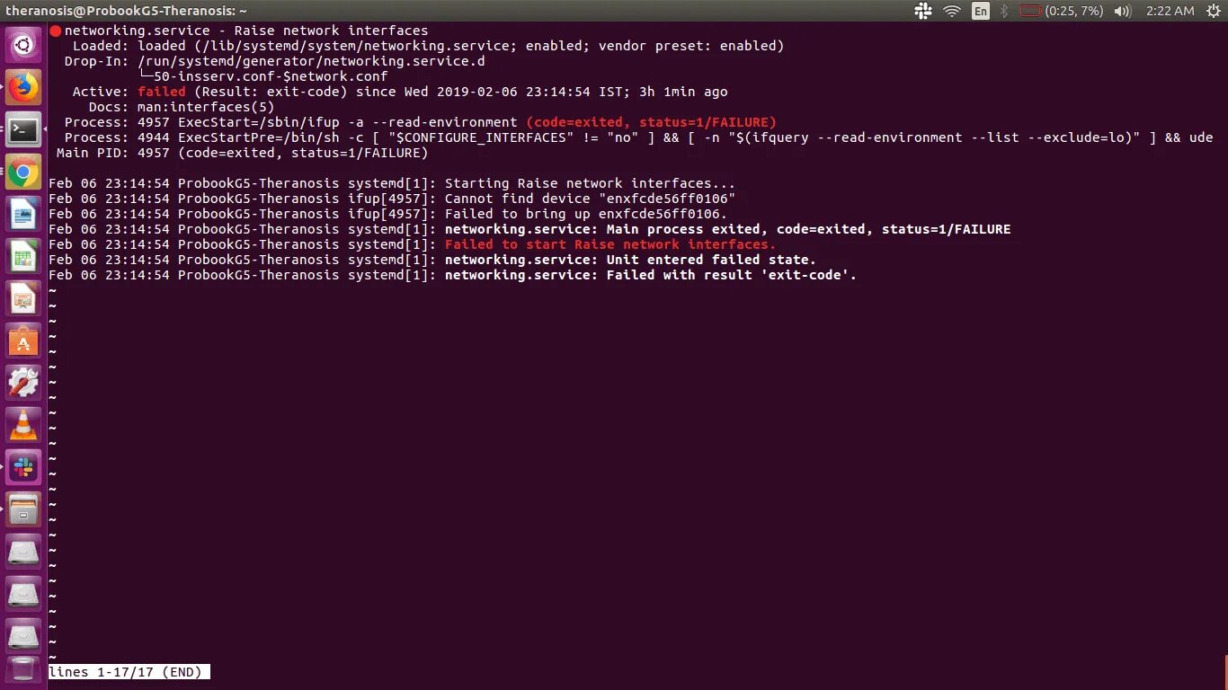 Start failure. Restart Network Linux. Debian Network status. Kali failed to start Network interfaces. Debian Network status in Bar.