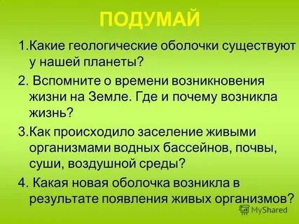 Жизнь возникла в какой среде