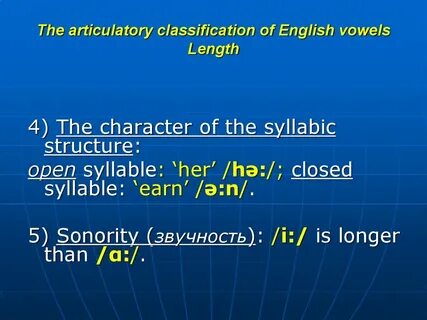 Classification of english vowels