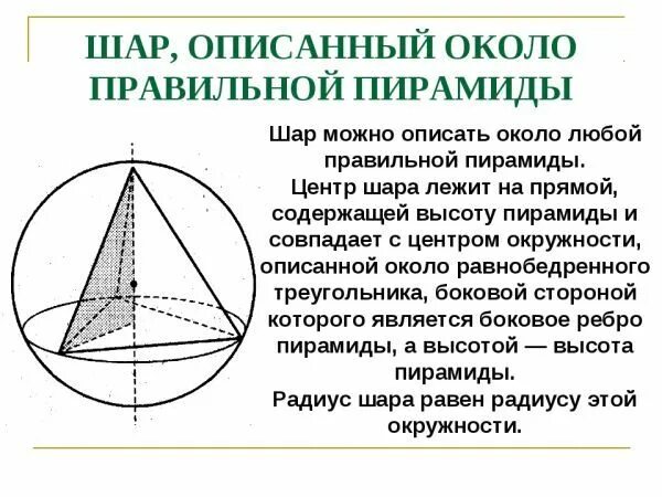 Шар описанный около треугольной пирамиды