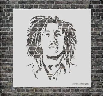 bob marley silhouette stencil