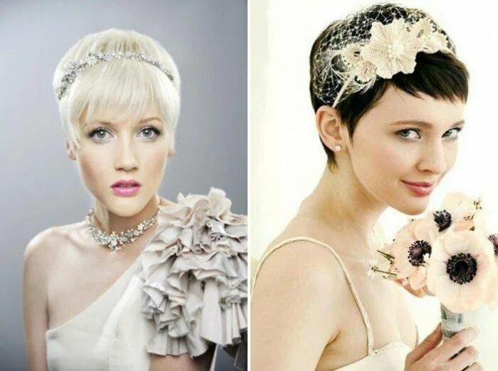 Очень короткие свадебные прически Credit: Erica Gray Beauty Company Short hair bride, Short wedding hair, Bride ha