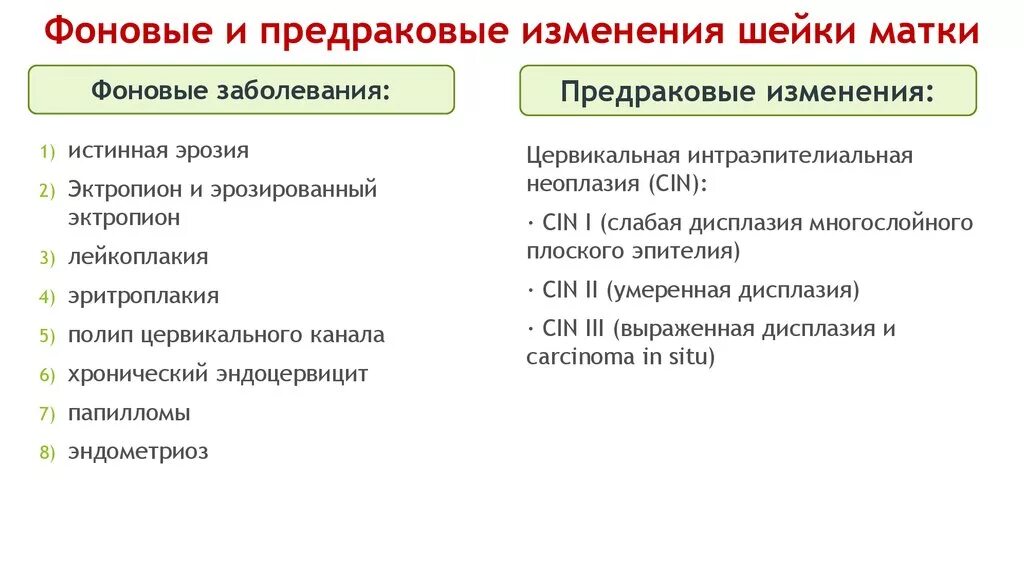 Фоновые и предраковые заболевания матки