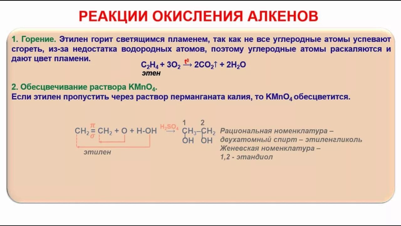 Алкены реакция горения. Алкены реакции горения и окисления. Реакция окисления горения алкенов. Обесцвечивание раствора kmno4 алкенов. Реакция окисления алкинов.