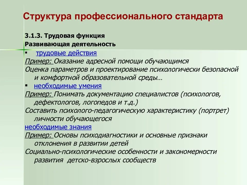 Составляющие трудовых действий. Профстандарт педагога структура. Структура профессионального стандарта педагога. Структура профессиональног стандартов.. Трудовые функции в профессиональном стандарте педагога.